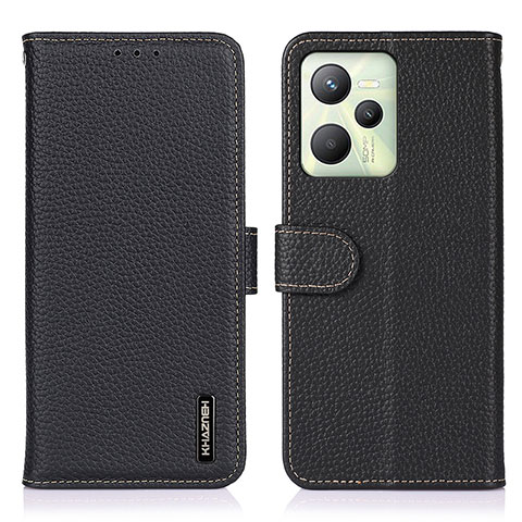 Funda de Cuero Cartera con Soporte Carcasa B01H para Realme C35 Negro