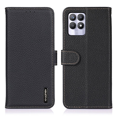 Funda de Cuero Cartera con Soporte Carcasa B01H para Realme Narzo 50 4G Negro