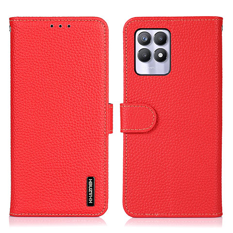 Funda de Cuero Cartera con Soporte Carcasa B01H para Realme Narzo 50 4G Rojo