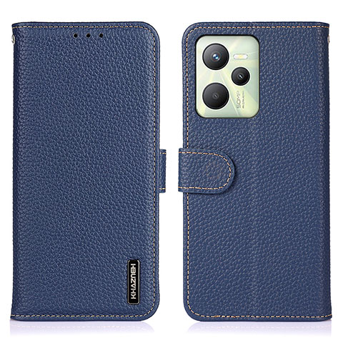 Funda de Cuero Cartera con Soporte Carcasa B01H para Realme Narzo 50A Prime Azul