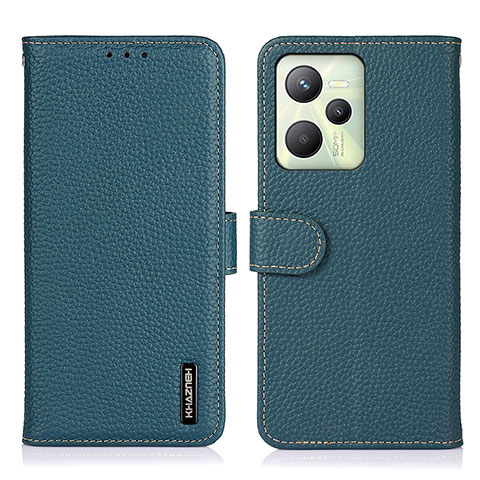 Funda de Cuero Cartera con Soporte Carcasa B01H para Realme Narzo 50A Prime Verde