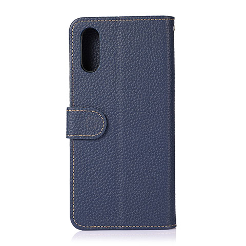 Funda de Cuero Cartera con Soporte Carcasa B01H para Samsung Galaxy A02 Azul