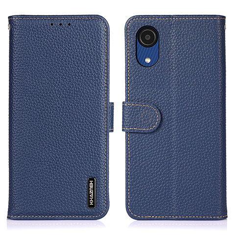 Funda de Cuero Cartera con Soporte Carcasa B01H para Samsung Galaxy A03 Core Azul