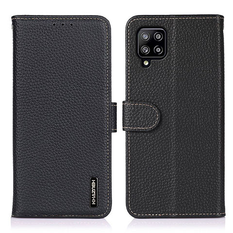 Funda de Cuero Cartera con Soporte Carcasa B01H para Samsung Galaxy A22 4G Negro