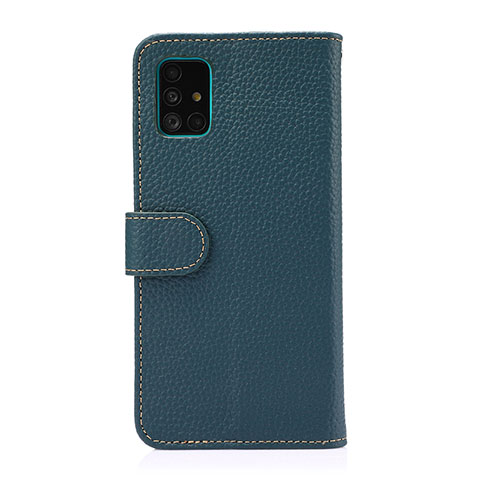 Funda de Cuero Cartera con Soporte Carcasa B01H para Samsung Galaxy A51 4G Verde