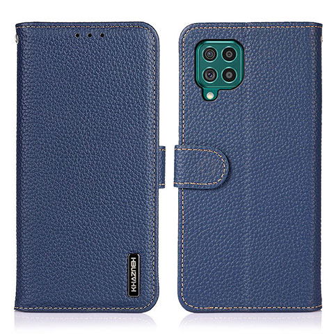 Funda de Cuero Cartera con Soporte Carcasa B01H para Samsung Galaxy F62 5G Azul