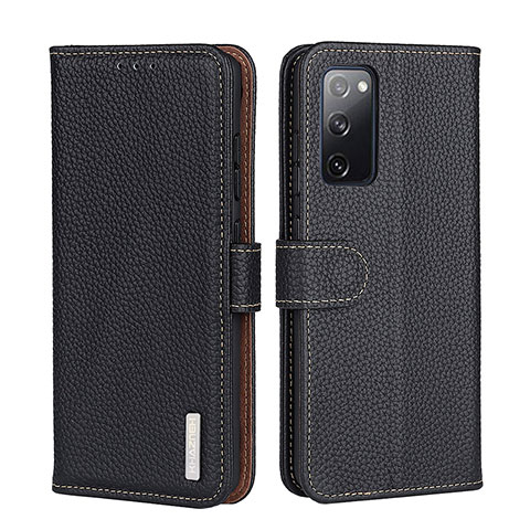 Funda de Cuero Cartera con Soporte Carcasa B01H para Samsung Galaxy M02s Negro