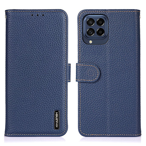 Funda de Cuero Cartera con Soporte Carcasa B01H para Samsung Galaxy M53 5G Azul