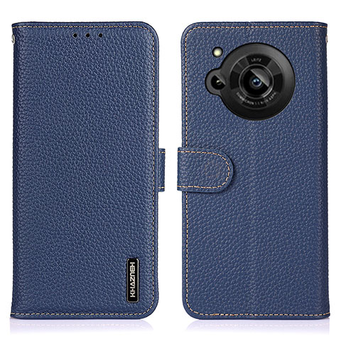 Funda de Cuero Cartera con Soporte Carcasa B01H para Sharp Aquos R7s Azul