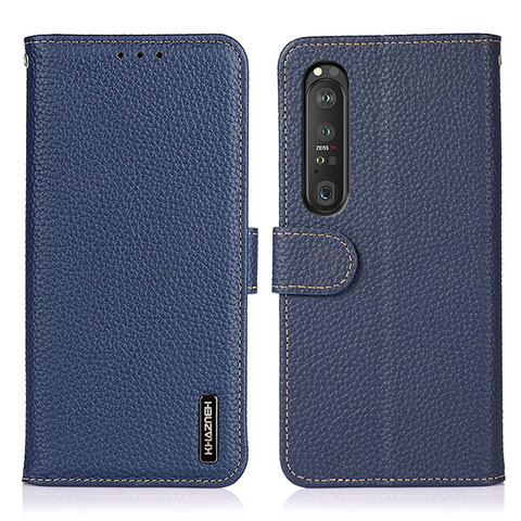 Funda de Cuero Cartera con Soporte Carcasa B01H para Sony Xperia 1 III Azul