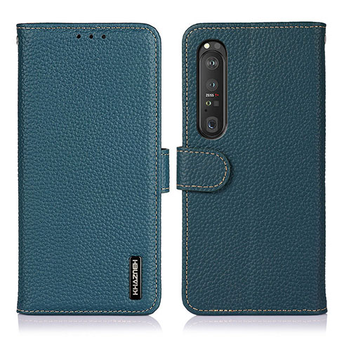 Funda de Cuero Cartera con Soporte Carcasa B01H para Sony Xperia 1 III Verde