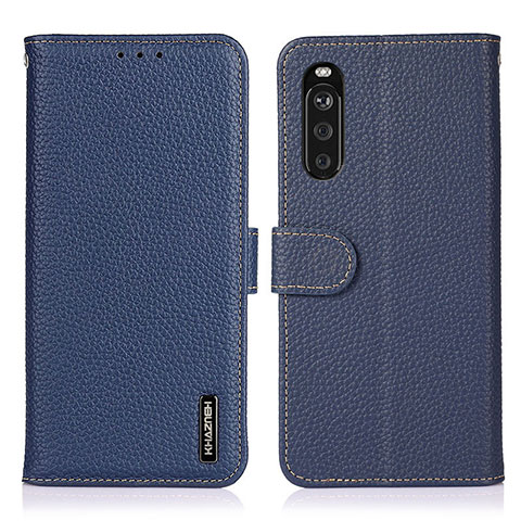 Funda de Cuero Cartera con Soporte Carcasa B01H para Sony Xperia 10 III Azul