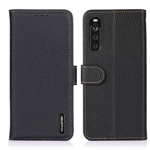 Funda de Cuero Cartera con Soporte Carcasa B01H para Sony Xperia 10 III Lite Negro