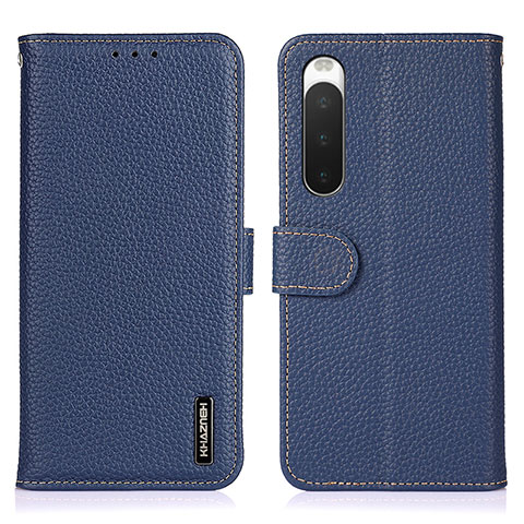 Funda de Cuero Cartera con Soporte Carcasa B01H para Sony Xperia 10 IV SO-52C Azul