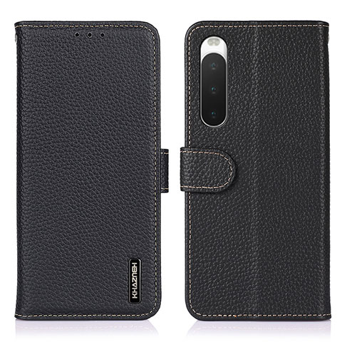 Funda de Cuero Cartera con Soporte Carcasa B01H para Sony Xperia 10 IV SO-52C Negro