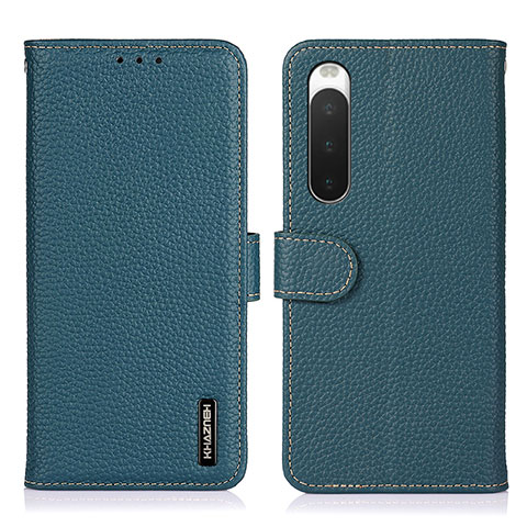 Funda de Cuero Cartera con Soporte Carcasa B01H para Sony Xperia 10 IV Verde