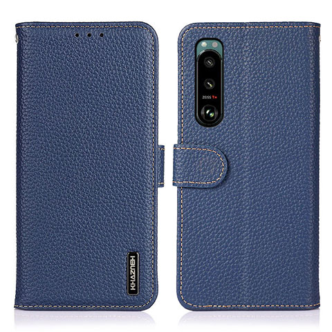 Funda de Cuero Cartera con Soporte Carcasa B01H para Sony Xperia 5 III Azul