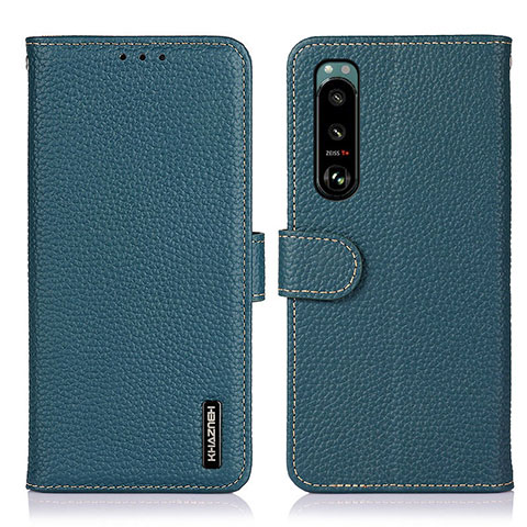 Funda de Cuero Cartera con Soporte Carcasa B01H para Sony Xperia 5 III SO-53B Verde