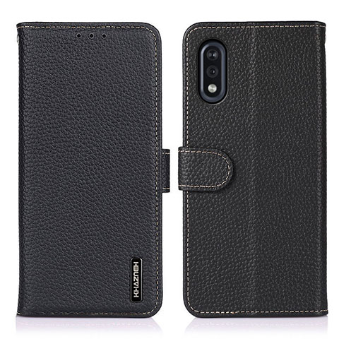 Funda de Cuero Cartera con Soporte Carcasa B01H para Sony Xperia Ace II SO-41B Negro