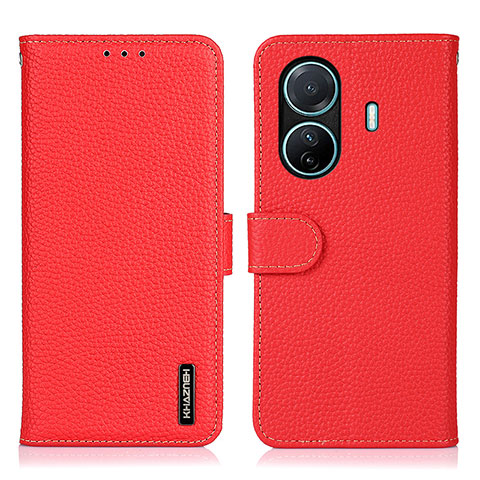 Funda de Cuero Cartera con Soporte Carcasa B01H para Vivo iQOO Z6 Pro 5G Rojo