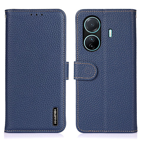 Funda de Cuero Cartera con Soporte Carcasa B01H para Vivo T1 5G Azul