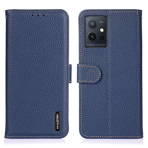 Funda de Cuero Cartera con Soporte Carcasa B01H para Vivo T1 5G India Azul