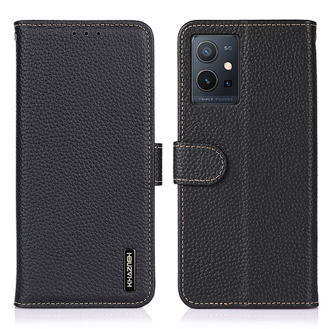 Funda de Cuero Cartera con Soporte Carcasa B01H para Vivo T1 5G India Negro