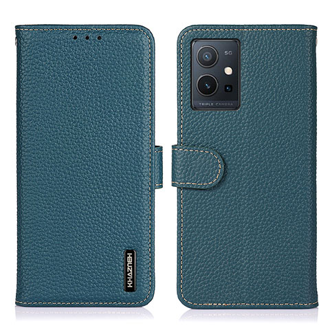 Funda de Cuero Cartera con Soporte Carcasa B01H para Vivo T1 5G India Verde