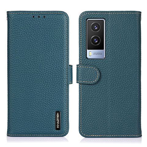 Funda de Cuero Cartera con Soporte Carcasa B01H para Vivo V21e 5G Verde