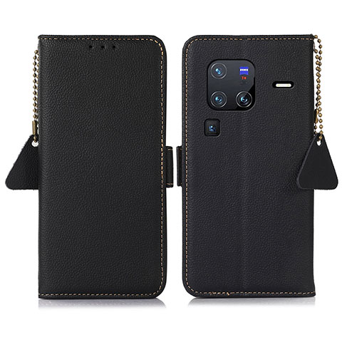 Funda de Cuero Cartera con Soporte Carcasa B01H para Vivo X80 Pro 5G Negro