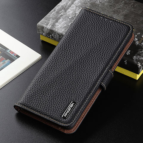 Funda de Cuero Cartera con Soporte Carcasa B01H para Vivo Y12A Negro