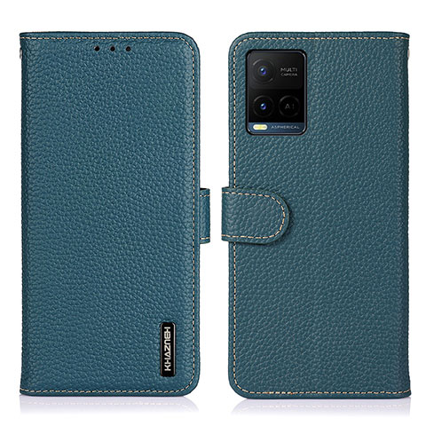 Funda de Cuero Cartera con Soporte Carcasa B01H para Vivo Y32 4G Verde