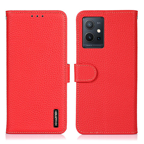 Funda de Cuero Cartera con Soporte Carcasa B01H para Vivo Y33e 5G Rojo