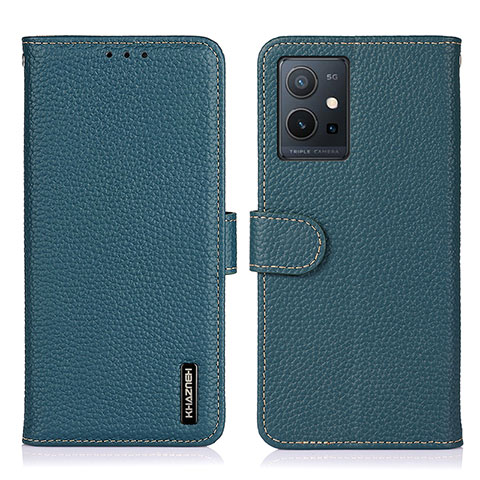 Funda de Cuero Cartera con Soporte Carcasa B01H para Vivo Y55 5G Verde