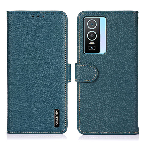 Funda de Cuero Cartera con Soporte Carcasa B01H para Vivo Y76s 5G Verde