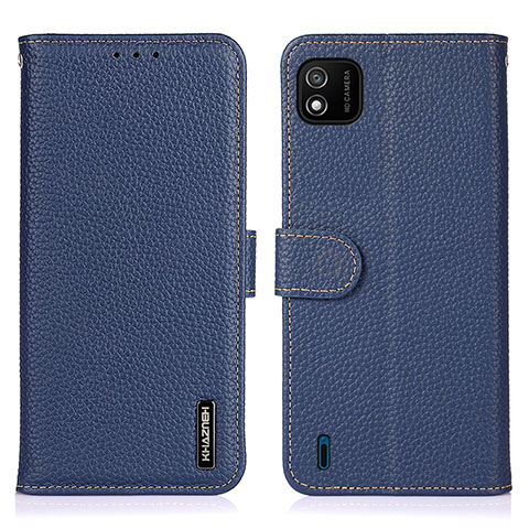 Funda de Cuero Cartera con Soporte Carcasa B01H para Wiko Y62 Azul