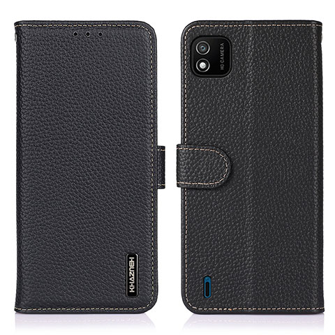 Funda de Cuero Cartera con Soporte Carcasa B01H para Wiko Y62 Negro