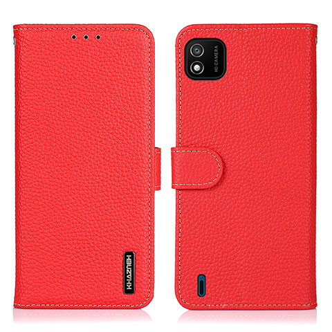 Funda de Cuero Cartera con Soporte Carcasa B01H para Wiko Y62 Rojo