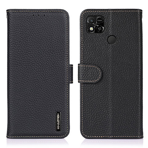 Funda de Cuero Cartera con Soporte Carcasa B01H para Xiaomi POCO C3 Negro