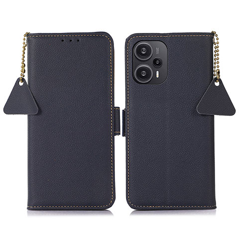 Funda de Cuero Cartera con Soporte Carcasa B01H para Xiaomi Poco F5 5G Azul