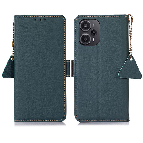 Funda de Cuero Cartera con Soporte Carcasa B01H para Xiaomi Poco F5 5G Verde