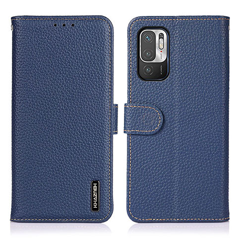 Funda de Cuero Cartera con Soporte Carcasa B01H para Xiaomi POCO M3 Pro 5G Azul