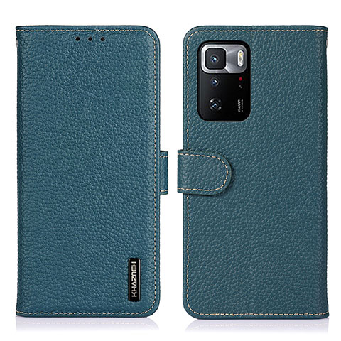 Funda de Cuero Cartera con Soporte Carcasa B01H para Xiaomi Poco X3 GT 5G Verde