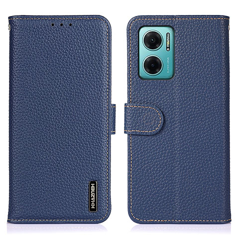 Funda de Cuero Cartera con Soporte Carcasa B01H para Xiaomi Redmi 10 5G Azul