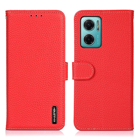 Funda de Cuero Cartera con Soporte Carcasa B01H para Xiaomi Redmi 10 Prime Plus 5G Rojo