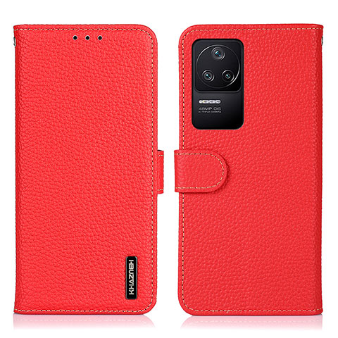 Funda de Cuero Cartera con Soporte Carcasa B01H para Xiaomi Redmi K40S 5G Rojo