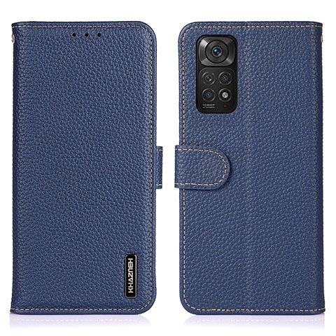 Funda de Cuero Cartera con Soporte Carcasa B01H para Xiaomi Redmi Note 11 4G (2022) Azul