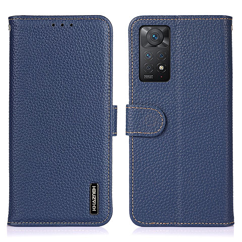 Funda de Cuero Cartera con Soporte Carcasa B01H para Xiaomi Redmi Note 11 Pro 4G Azul