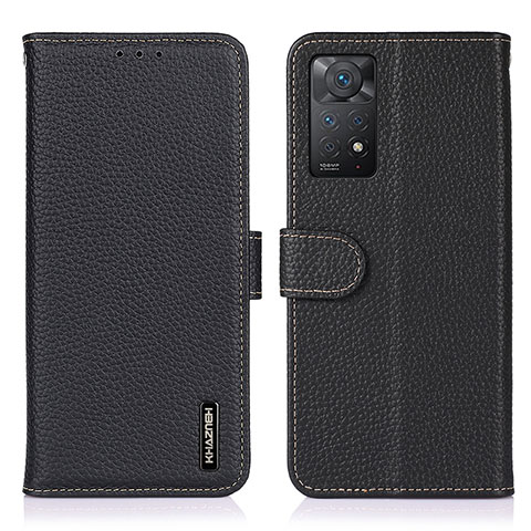 Funda de Cuero Cartera con Soporte Carcasa B01H para Xiaomi Redmi Note 11 Pro 4G Negro