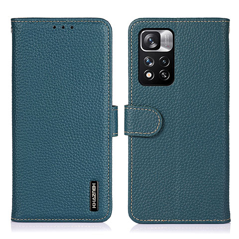 Funda de Cuero Cartera con Soporte Carcasa B01H para Xiaomi Redmi Note 11 Pro+ Plus 5G Verde